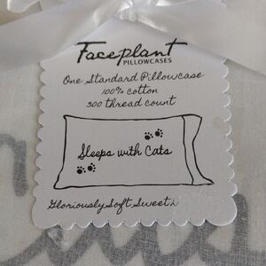 NIP PILLOW CASE FACEPLANT SLEEPS WITH CATS